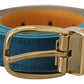 Elegant Blue Velvet Leather Belt