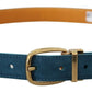 Elegant Blue Velvet Leather Belt