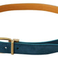 Elegant Blue Velvet Leather Belt