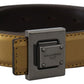 Gold Square Buckle Leather Belt