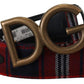 Elegant Multicolor Tartan Belt with Logo Buckle