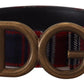 Elegant Multicolor Tartan Belt with Logo Buckle