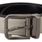 Italian White Leather Belt with Metal Buckle