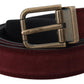 Elegant Leather Belt with Metal Buckle Closure