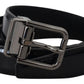 Elegant Leather Belt with Metal Buckle