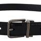 Elegant Leather Belt with Metal Buckle