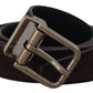 Elegant Italian Leather Belt with Metal Buckle