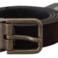 Elegant Italian Leather Belt with Metal Buckle