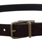 Elegant Italian Leather Belt with Metal Buckle