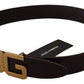 Elegant Leather Belt with DG Metal Buckle