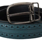 Elegant Italian Leather Belt with Metal Buckle