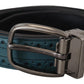 Elegant Italian Leather Belt with Metal Buckle