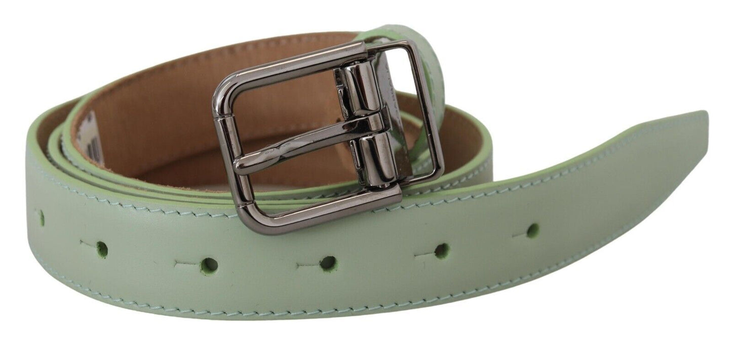 Elegant Mint Green Leather Belt