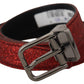 Elegant Red Leather Classic Belt
