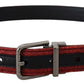Elegant Red Leather Classic Belt