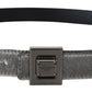 Elegant Silver Leather Designer Belt