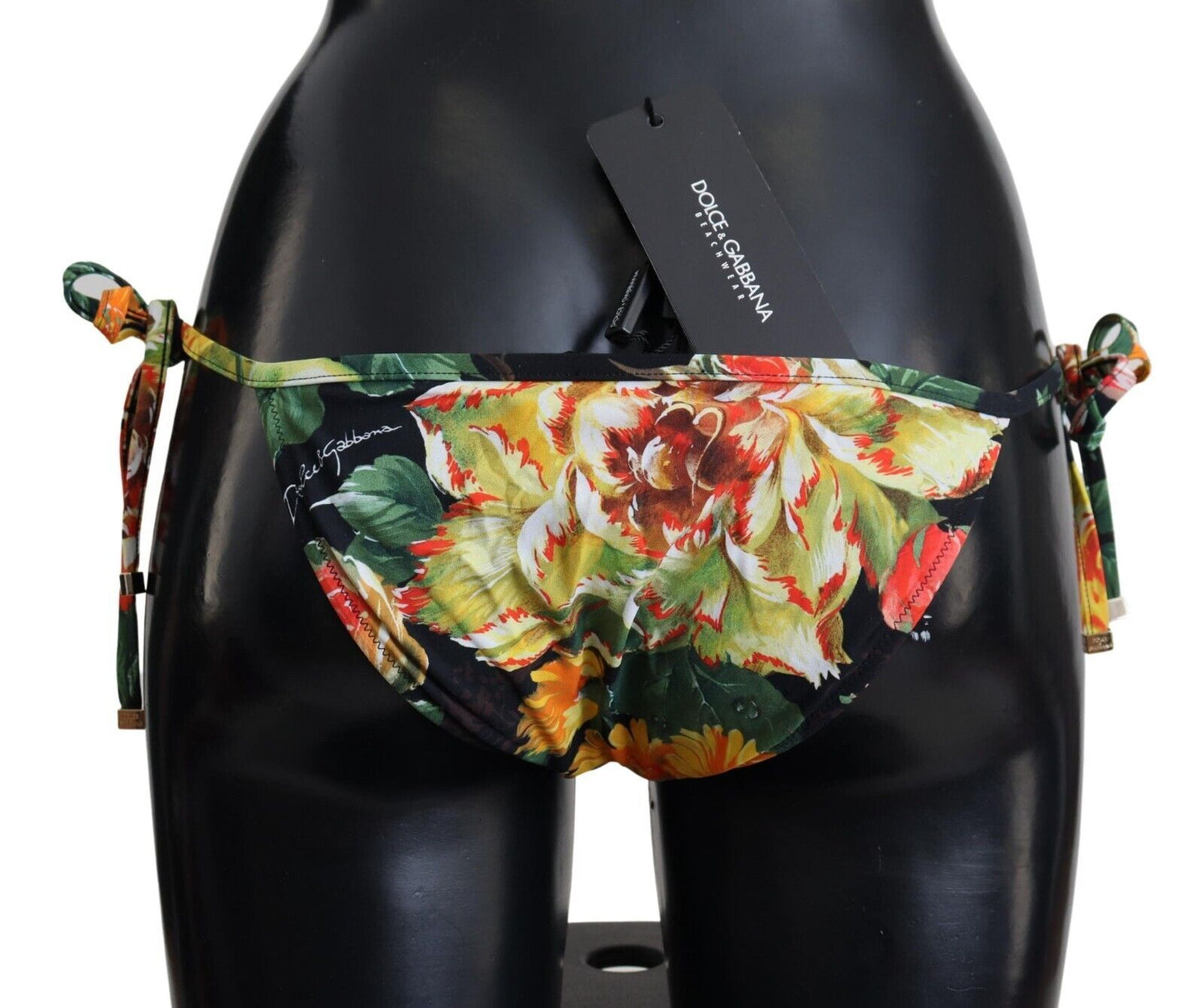 Elegant Floral Bikini Bottoms - Drawstring Closure