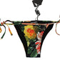 Elegant Floral Bikini Bottoms - Drawstring Closure