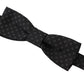 Black Pattern Silk Adjustable Neck Papillon Bow Tie