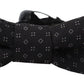 Black Pattern Silk Adjustable Neck Papillon Bow Tie