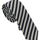White Blue Striped Classic Adjustable Men Silk Tie
