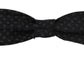Black Silk Patterned Necktie Men Accessory Bow Tie