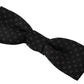 Black Silk Patterned Necktie Men Accessory Bow Tie
