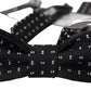 Black Silk Patterned Neck Papillon Accessory Bow Tie