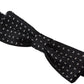Black Silk Patterned Neck Papillon Accessory Bow Tie