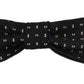 Black Silk Patterned Neck Papillon Accessory Bow Tie