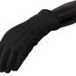 Elegant Black Leather Winter Gloves