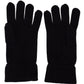 Elegant Black Virgin Wool Gloves