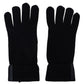 Elegant Black Virgin Wool Gloves