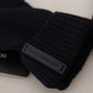 Elegant Black Virgin Wool Gloves