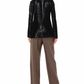 Elegant Sequined Black Tailored Jacket