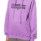 Purple Cotton Hooded Sweatshirt with Logo Print