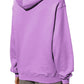 Purple Cotton Hooded Sweatshirt with Logo Print