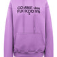 Purple Cotton Hooded Sweatshirt with Logo Print
