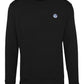 Elegant Black Crewneck Logo Patch Sweatshirt