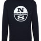 Sleek Blue Crewneck Sweatshirt with Bold Front Logo