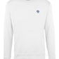 Chic White Crewneck Cotton Blend Sweatshirt