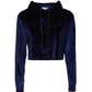 Chic Blue Velvet Hooded Sweatshirt