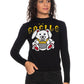 Elegant Black Wool-Blend Pullover with Fantasy Design