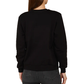Elegant Black Crewneck Sweatshirt with Floral Accent