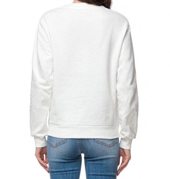 Chic Crewneck Sweater with Velvet Logo Patch