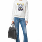 Chic Crewneck Sweater with Velvet Logo Patch