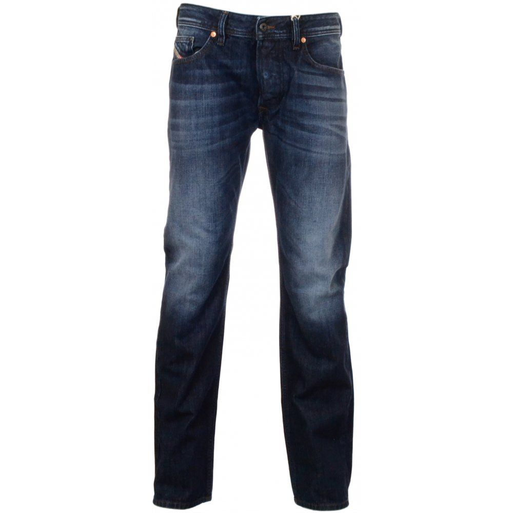Elegant Straight Dark Blue Denim Jeans