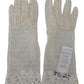 Chic White Wrist Length Gloves