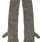 Elegant Silver Silk Elbow Length Gloves