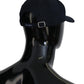 Elegant Dark Blue Cotton Baseball Hat